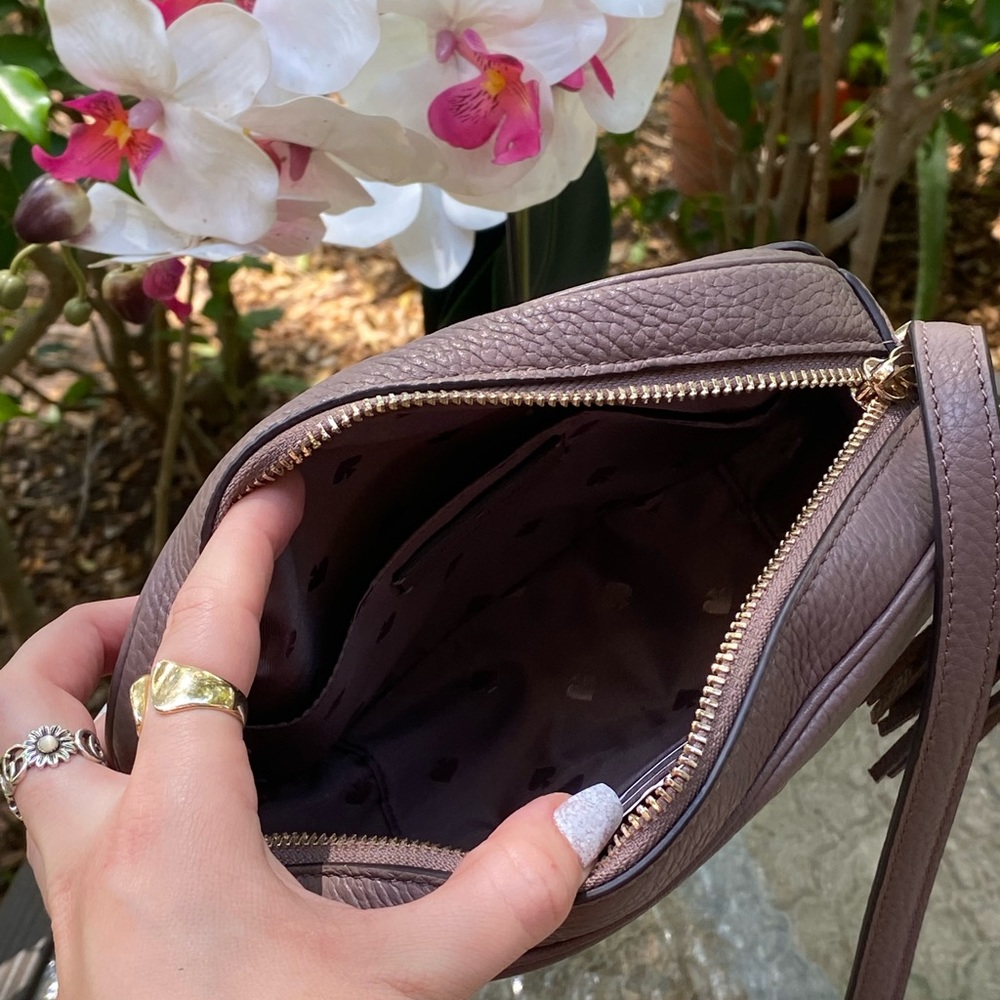 Kate Spade Purple Spade Logo Leather Crossbody - Picture 3 of 16